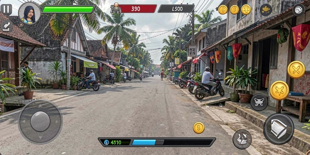 Tangkapan layar menampilkan grafis yang menakjubkan dari lingkungan permainan.
